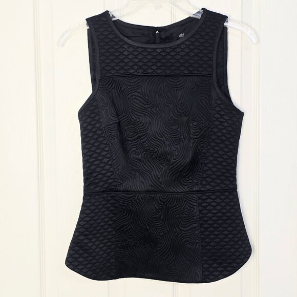 Tibi Black Textured Peplum Top – Size 4 - Picture 4 of 8